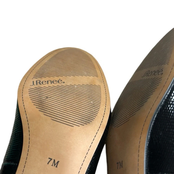J.Renee shoes,women NEW!black patent lizard print BAMBALINA  classy ,1” heel - Picture 13 of 16